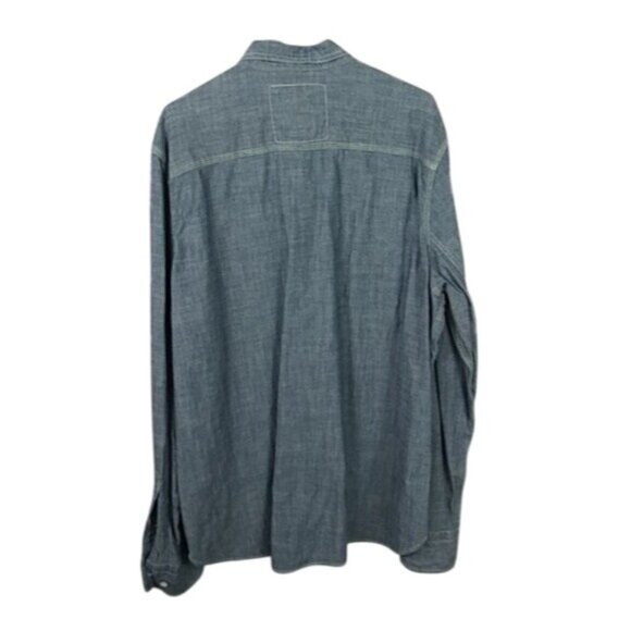 Express Mens Chambray Denim Long Sleeve Shirt Large - Picture 2 of 4